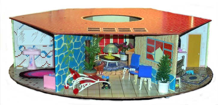 tin dollhouse 1960s